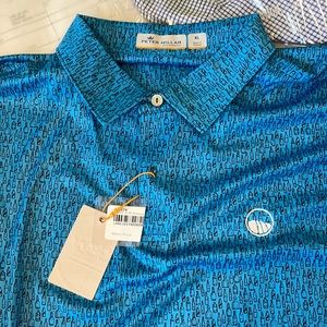 NWT Peter millar golf shirt brand new. Blue. Tequila, beer, wine bottles etc